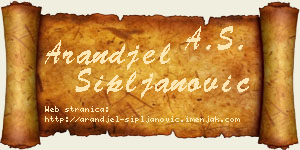 Aranđel Sipljanović vizit kartica